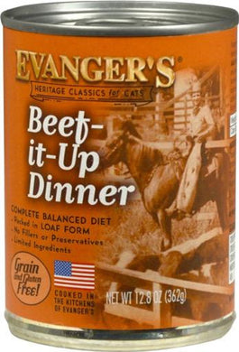 Evanger's Heritage Classics Beef It Up Dinner Wet Cat Food Can, 12.5-oz