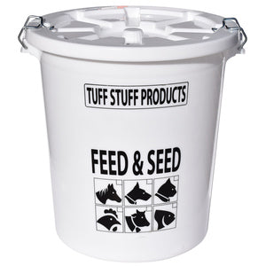 PLASTIC FEED & SEED STORAGE PAIL 12-GALLONS/50-LBS