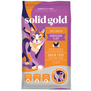 Solid Gold Let's Stay In Indoor Chicken, Lentil & Apple Recipe Adult Grain-Free Dry Cat Food
