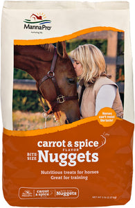 Manna Pro Carrot & Spice Flavored Nuggets Horse Treats, 4-lb