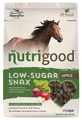 Manna Pro Nutrigood Low-Sugar Snax Apple Flavored Horse Treats, 4-lb