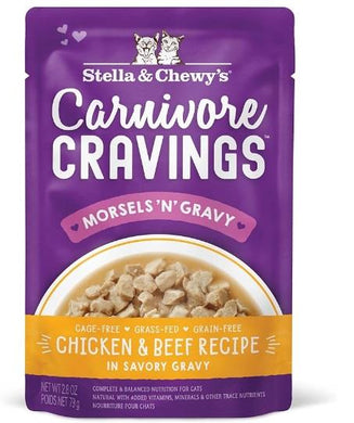 Carnivore Cravings Morsels in Gravy Chicken & Beef Cat