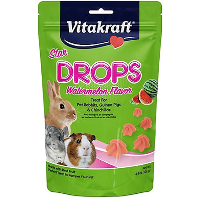 Vitakraft Star Drops Watermelon Flavor Treats for Small Pets, 4.75-oz
