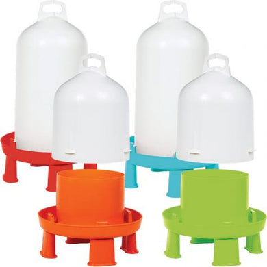 Top Fill Chicken Waterer 1.5 Gal with Legs Multi Color choices