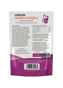 Solid Gold Holistic Delights Creamy Bisque with Turkey & Coconut Milk Grain-Free Cat Food Pouches, 3-oz