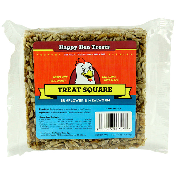 Happy Hen Treats Mealworm & Sunflower Treat Square for Chickens, 5.5-oz bar