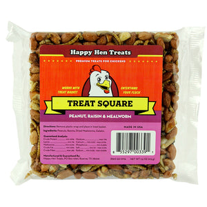 Happy Hen Treats Mealworm & Peanut Raisin Mealworm Treat Square for Chickens 7.5 oz bar