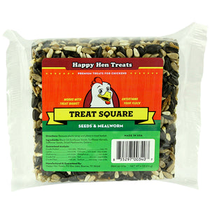 Happy Hen Treats Mealworm & Seeds Treat Square for Chickens 6 oz bar