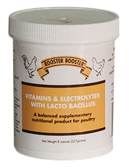 Rooster Booster Vitamins & Electrolytes with Lacto Bacillus Poultry Supplement 8 oz