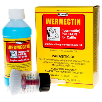 Durvet Ivermectin Pour-On Parasiticide For Cattle 250 ml 8.5 fl