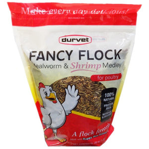 Durvet Fancy Flock Mealworm & Shrimp Medley Poultry Treats, 20-oz