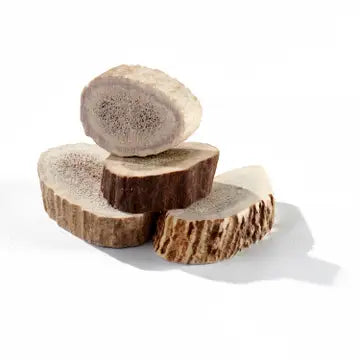 4 pack of Round Elk Antlers Natural Dog Chews