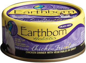 Earthborn Holistic Chicken Fricatssee Grain-Free Natural Canned Cat & Kitten Food, 5.5-oz