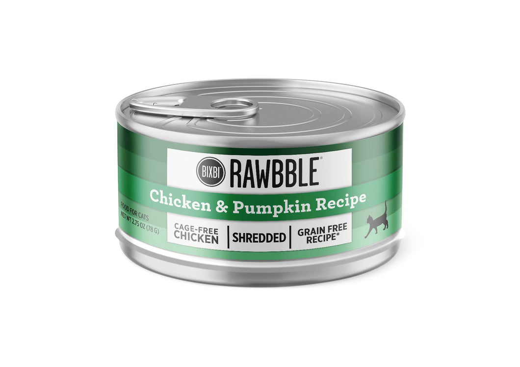 Bixbi Rawbble Chicken & Pumpkin Shreds Cat 2.7 oz can