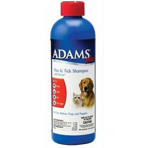 Adams Plus Flea & Tick Dog & Cat Shampoo with Precor, 12-oz