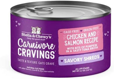 Stella & Chewy's Carnivore Cravings Shred Chicken & Salmon Wet Cat Food, 5.2-oz