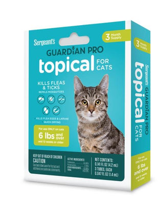 Guardian Pro Flea & Tick Squeeze On Cat over 5 lb 3 ct