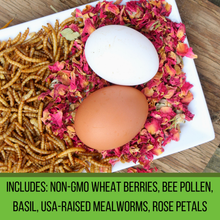 BEE A Beautiful Hen Herbal Treat With Mealworms, Wheat, Bee Pollen, & Rose Petals For Chickens 4 lb