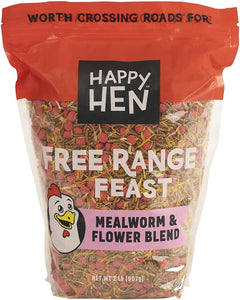 Happy Hen Free Range Feast Mealworm & Flower Blend 2 lb bag