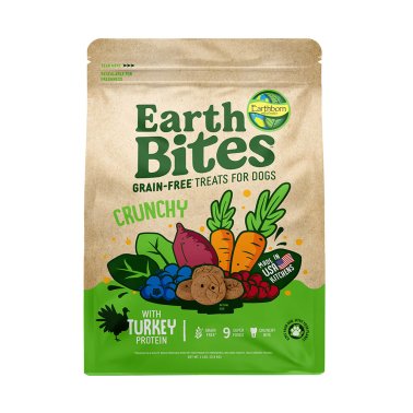 EarthBites Crunchy Grain-Free Treats for Dogs Turkey & Pumpkin 2lb