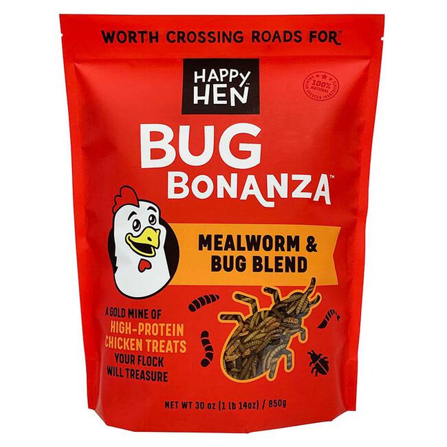 Happy Hen Treats Bug Bonanza Mealworm & Bug Mix Chicken Treats 30 oz