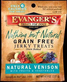 Evanger's Grain Free Oven Baked Free Range Venison Jerky 4.5 oz