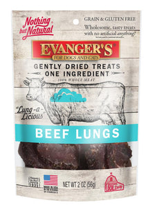 Evanger's Nothing but Natural Beef Lungs Raw Gently Dried Dog & Cat Treats, 2-oz