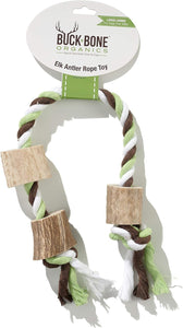 Buck Bone Organics Elk Antler Cotton Rope Chew Toy