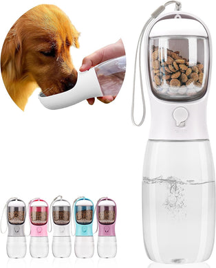 Avelora Portable Dog/Cat Water Bottle & Food Container (white)