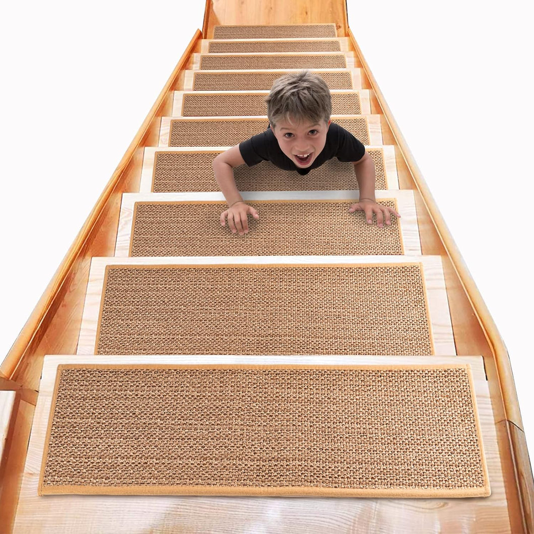 Equusecred Natural Linen Stair Treads for Wooden Steps