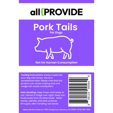 All Provide Dog Frozen Pork Tails 5 Pack