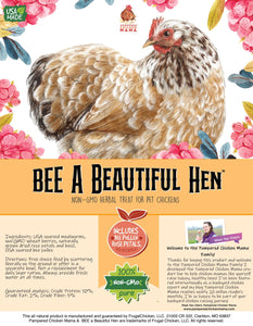 BEE A Beautiful Hen Herbal Treat With Mealworms, Wheat, Bee Pollen, & Rose Petals For Chickens 4 lb