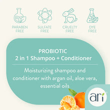 Ari Probiotic 2 in 1 Conditioning Shampoo Green Tea & Mandarin Restore & Hydrate  16 oz