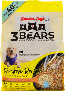 Grandma Lucy's 3 Bears Chicken Freeze-Dried Dog Food, 3-lb