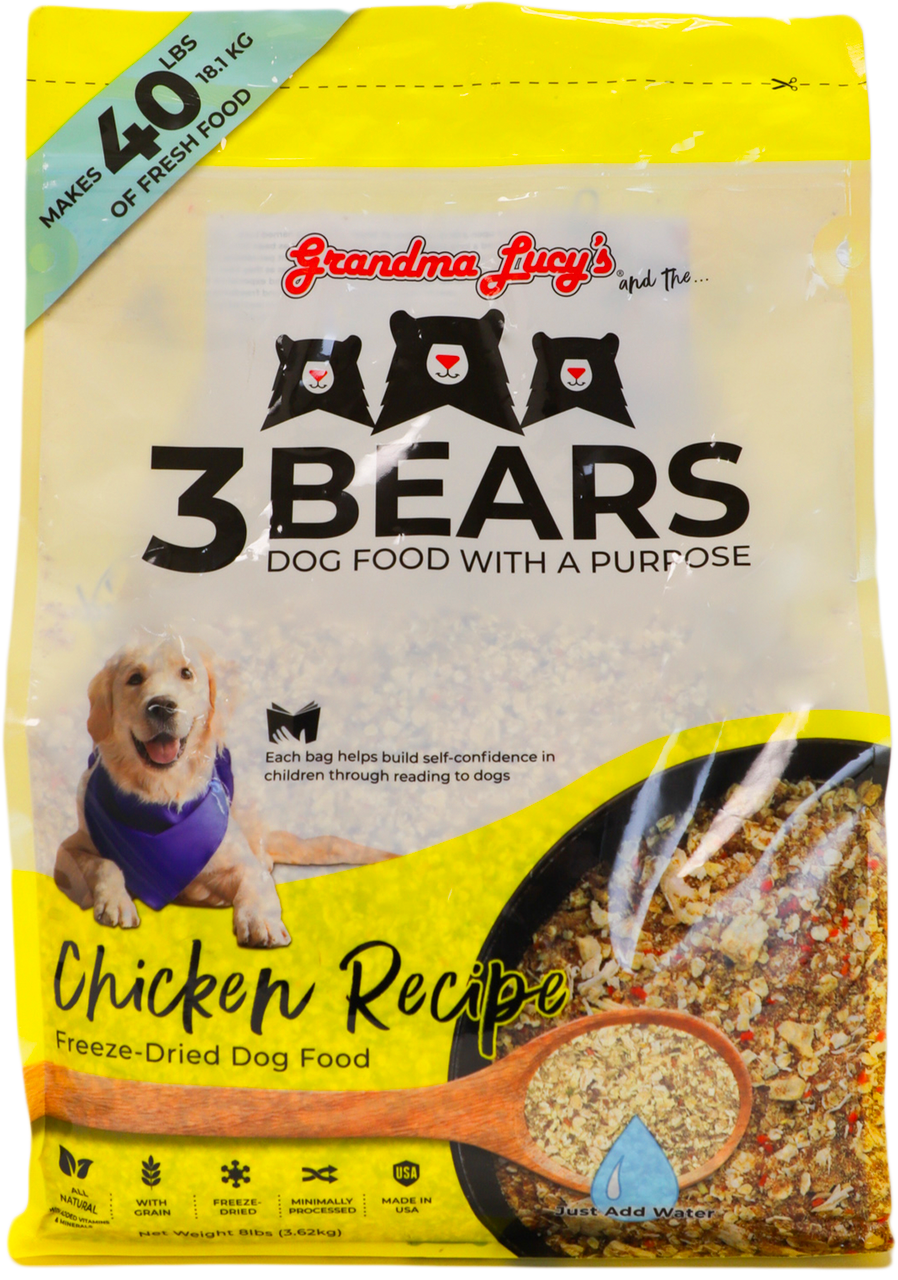 Grandma Lucy's 3 Bears Chicken Freeze-Dried Dog Food, 3-lb