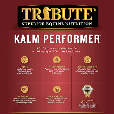 Kalm Performer®, Textured, High Fat Equine Horse Feed 5lb bag