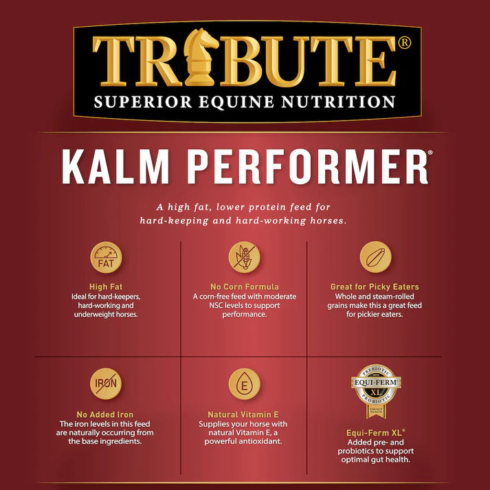 Kalm Performer®, Textured, High Fat Equine Horse Feed 5lb bag