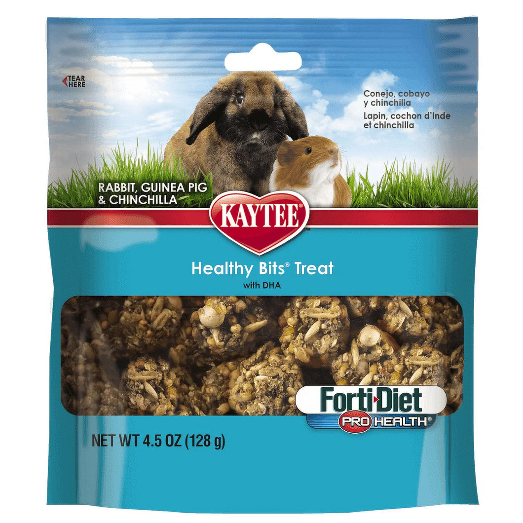 Kaytee Forti-Diet Pro Health Healthy Bits Rabbit, Guinea Pig & Chinchilla Treats, 4.5-oz