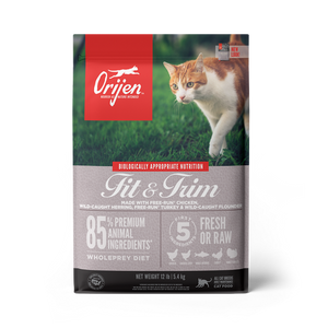 ORIJEN Fit & Trim Dry Cat Food Free-Run Chicken & Turkey, Wild-Caught Herring & Flounder 4-lb