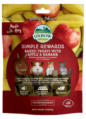 Oxbow Simple Rewards Oven Baked with Apple & Banana Small Animal Treats 2-oz