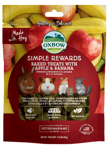 Oxbow Simple Rewards Oven Baked with Apple & Banana Small Animal Treats 2-oz