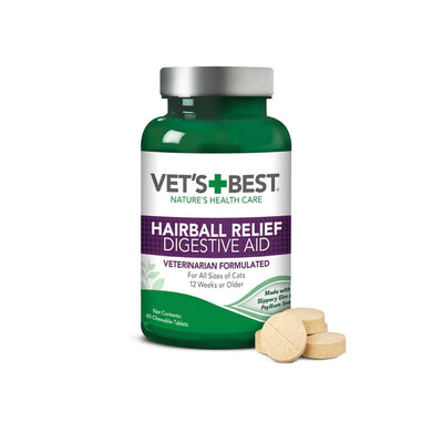 Vet's Best Hairball Relief Digestive Aid Cat Supplement, 60 count