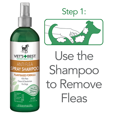 Vet's Best Anti-Flea Easy Spray Shampoo for Dogs 16 oz