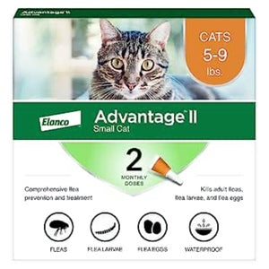 Advantage II Flea Treatment for Small Cats 5-lb to 9-lb, 2-pk