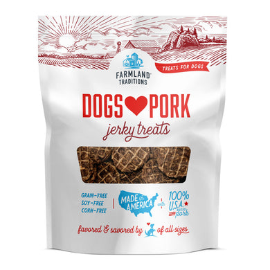 Farmland Traditions Dogs Love Pork Jerky Dog Treats/40 oz