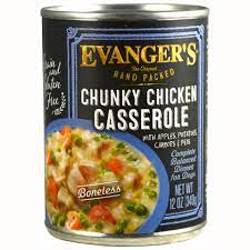 Evanger's Grain-Free Hand Packed Chunky Chicken Casserole Dinner Canned Dog Food, 12-oz