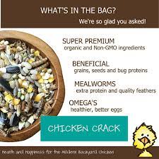 Treats for Chickens Chicken Crack – Nutrition For Birds - Chickens, Quail, Turkeys, Ducks, Pheasant, Geese, Hens, Roosters, Poultry – High Protein, Organic and Non-GMO Grains, Cracked Corn, Sunflower Seeds, Mealworms, River Shrimp - 1 lb. 13 oz Bag