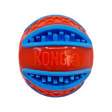 Kong Chi-Chewy Zippz Oral Hygeinic Grooves Ball Dog Toy, multi sizes