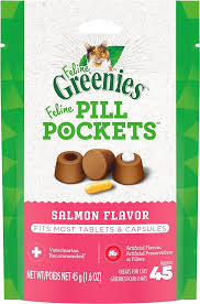 Feline Greenies Pill Pockets Salmon Flavor Cat Treats, 45-count