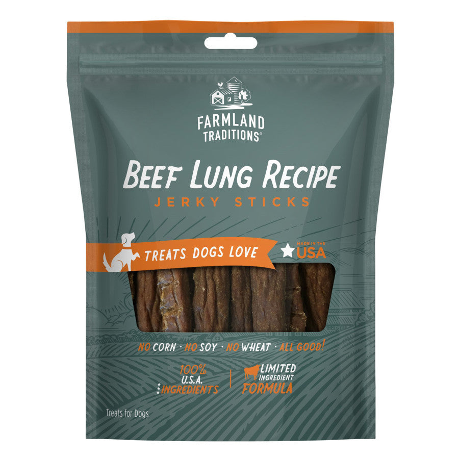 Farmland Traditions Simple Snacks Beef Lung Jerky Sticks Dog Treats/8.2 oz